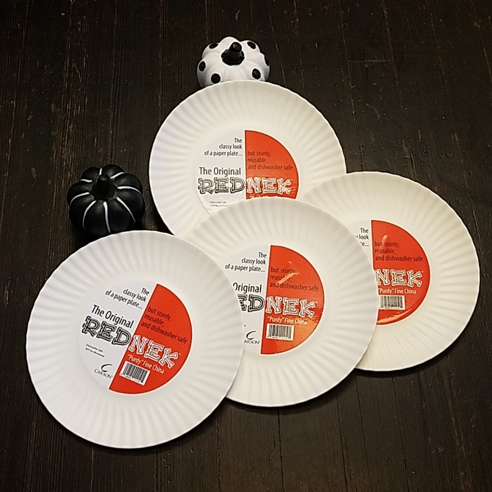 NWT Original RedNek melamine plates, set